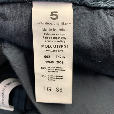 Pantalon décontracté en mélange de coton à carreaux bleu marine et bordeaux DEPARTMENT FIVE taille 35