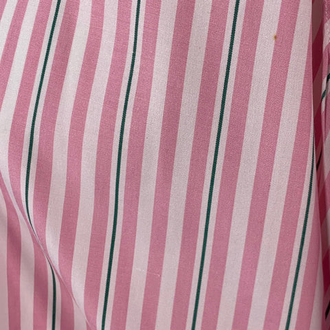 TURNBULL & ASSER Vintage Size L Pink White Stripe Cotton French Cuff Long Sleeve Shirt