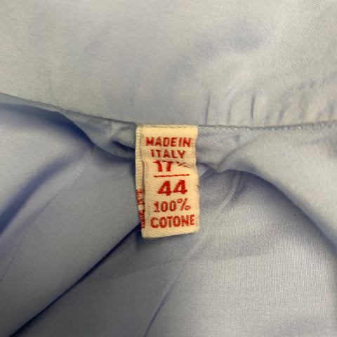 ISAIA Size XL Blue Cotton Button Up Long Sleeve Shirt