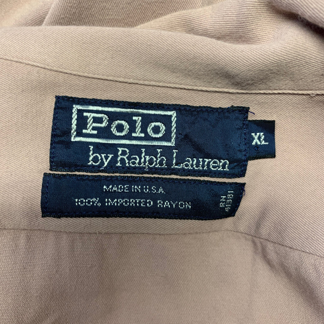 POLO by RALPH LAUREN Size XL Pink Heather Rayon Relax Long Sleeve Shirt