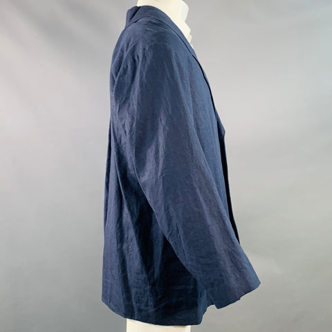 VISVIM Size M New Hope Navy Linen Notch Lapel Sport Coat