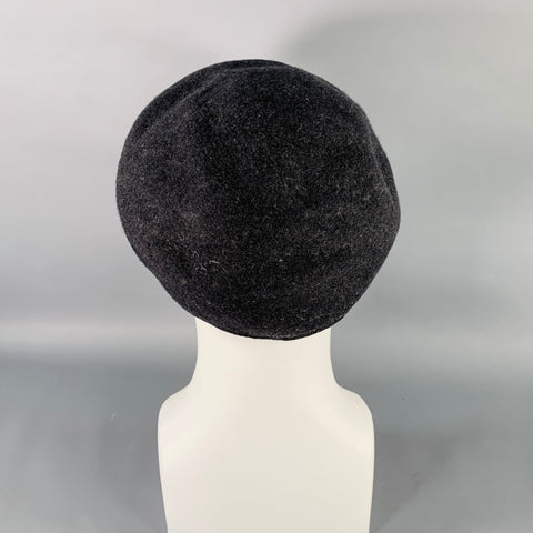 VINTAGE Grey Charcoal Felt Wool Flat Cap Hat