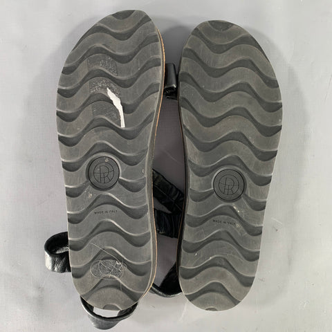 THE ROW Size 8 Black Tan Leather Calfskin Sandals