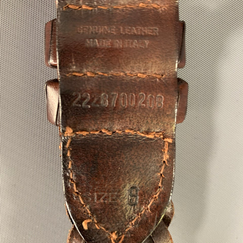 RALPH LAUREN Waist Size 0 Brown Woven Leather Belt