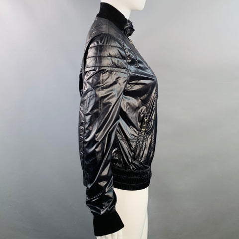 DOLCE & GABBANA Size 4 Black Nylon Blend Zip Pockets Jacket