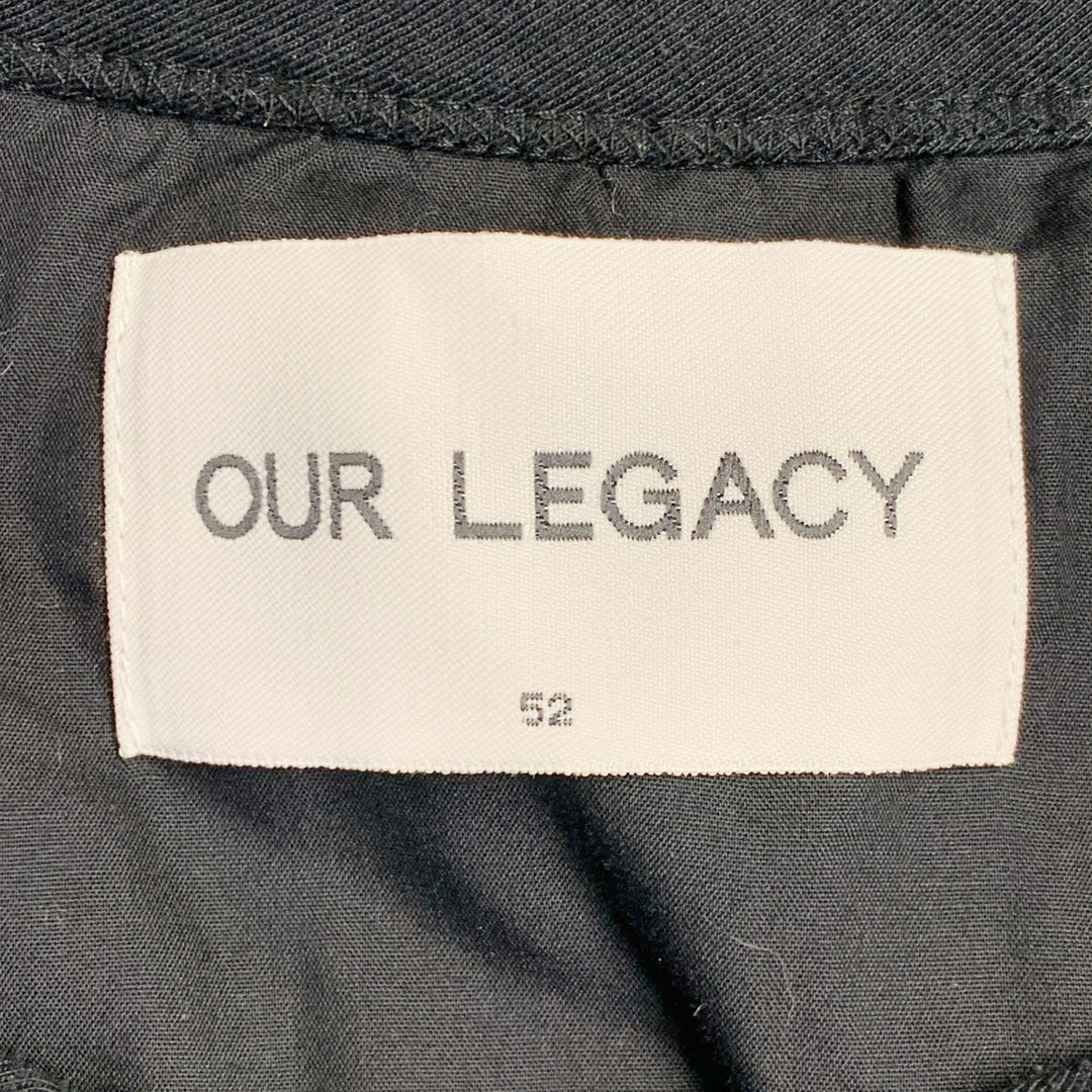 OUR LEGACY AW14 BLACK WAVE Size L Black Polyamide Crew Neck Kangaroo Pocket Sweatshirt