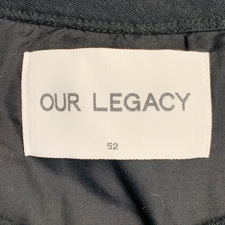 OUR LEGACY AW14 BLACK WAVE Size L Black Polyamide Crew Neck Kangaroo Pocket Sweatshirt