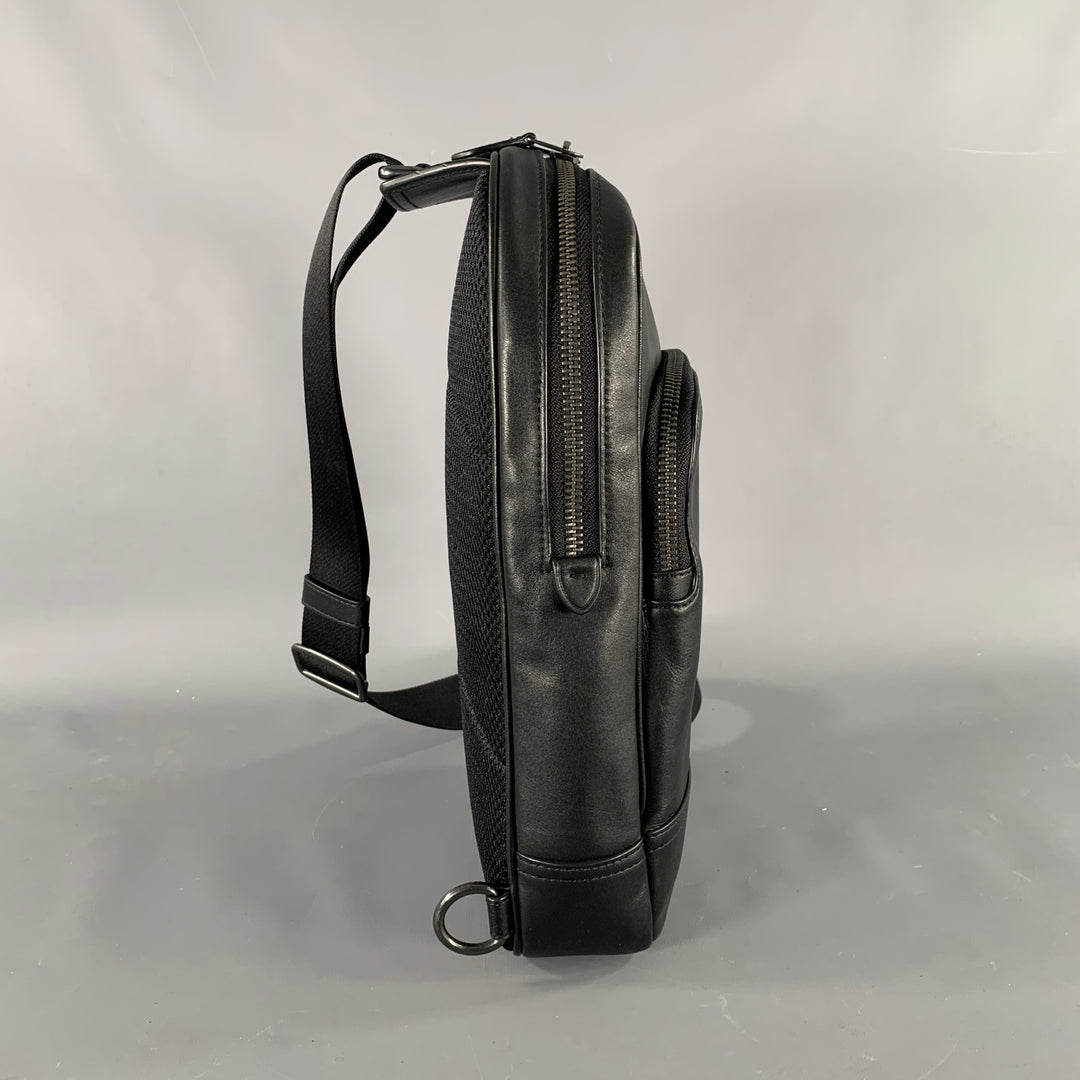 COACH Ethan Pack Black Leather Sling Bag
