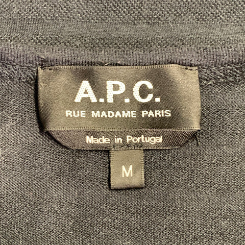 A.P.C. Size M Navy Stripe Cotton Cashmere Crew Neck T-shirt