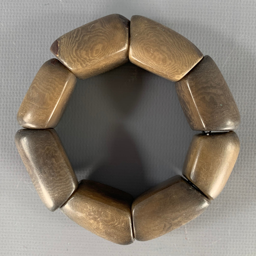 VINTAGE Grey Taupe Wood Bracelet