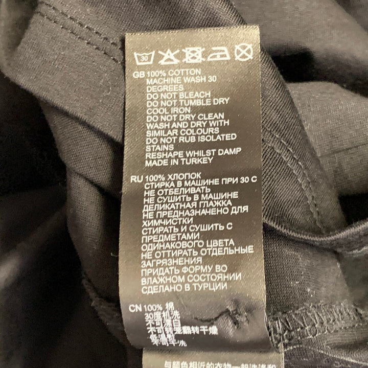 REISS Size S Elliot Black Cotton One Pocket Polo