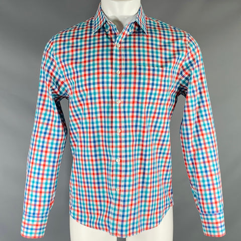 BONOBOS Size M Multi Color Checkered Cotton One Pocket Long Sleeve Shirt
