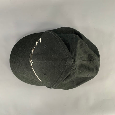 YOHJI YAMAMOTO Size 7 5/8 Black White Logo Canvas Cotton Hats