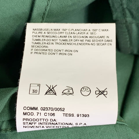 DSQUARED2 Size M Green Cotton Blend Spread Collar Long Sleeve Shirt