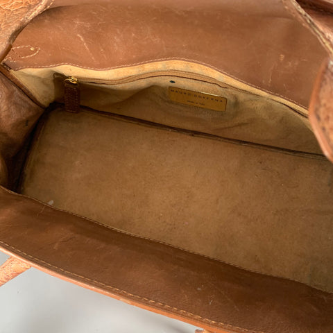 MAURO GOVERNA Tan Alligator Leather Handbag