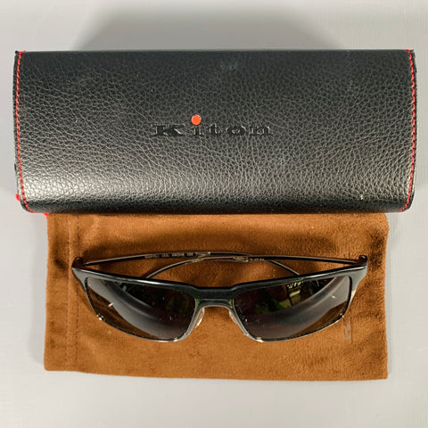 KITON -Napoli-  Black Silver Titanium Sunglasses