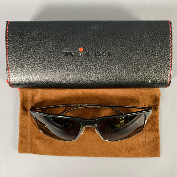 KITON -Napoli-  Black Silver Titanium Sunglasses
