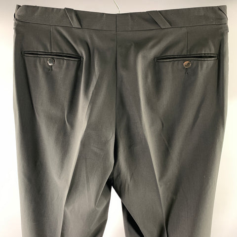 THIERRY MUGLER Size 34 Black Wool Baggy Dress Pants