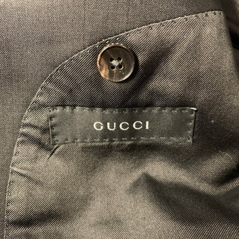 GUCCI Chest Size 40 Black Wool Mohair Tuxedo