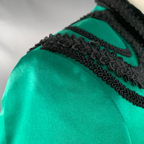 DOLCE & GABBANA SS15 Size 44 Green Black Silk Cotton Cropped Matador Sport Coat