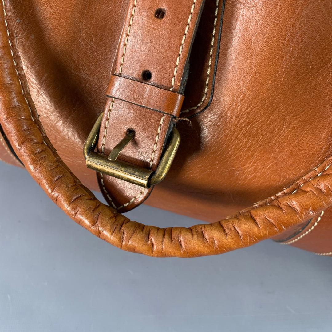 PATRICIA NASH One Size Brown Leather Shoulder Strap Overnight Bag