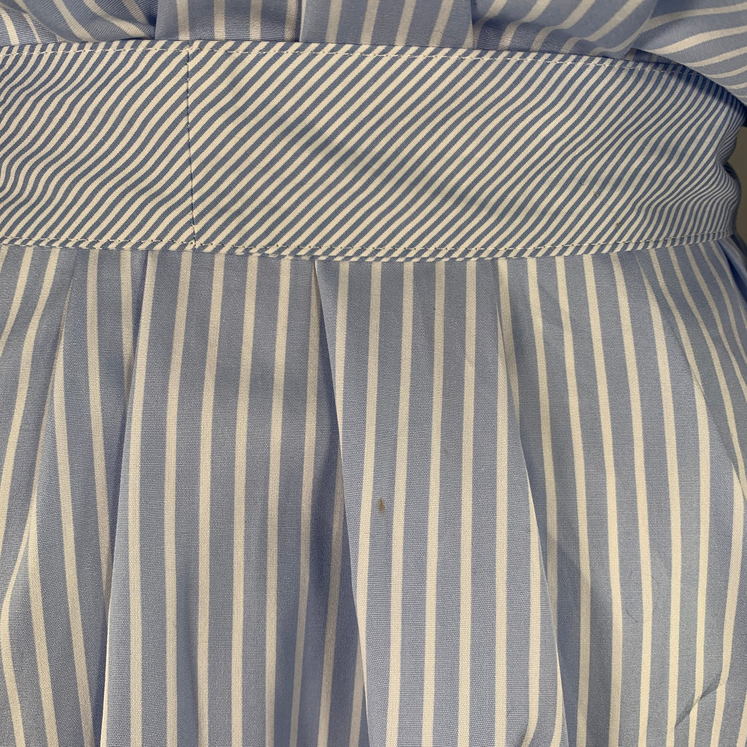 STELLA McCARTNEY Size 8 Blue White Cotton Stripe Belted Shirt Dress