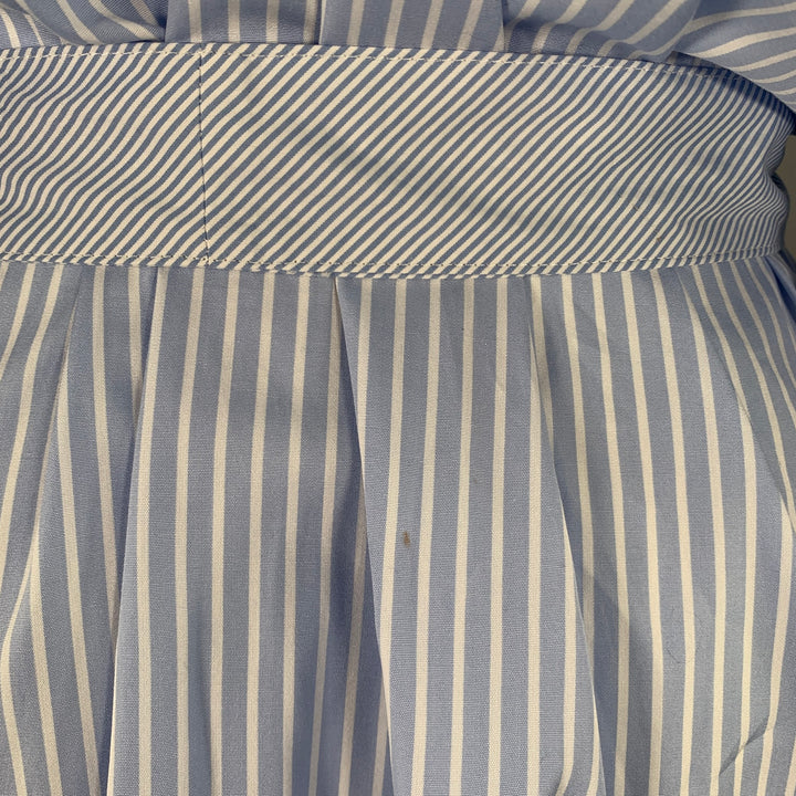 STELLA McCARTNEY Size 8 Blue White Cotton Stripe Belted Shirt Dress