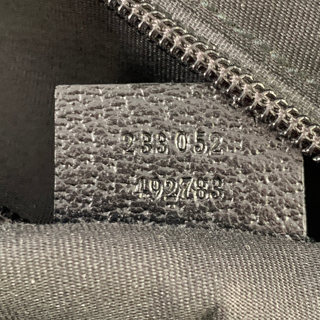 GUCCI Black Red Green Guccissima Monogram Web Canvas Messenger Bag