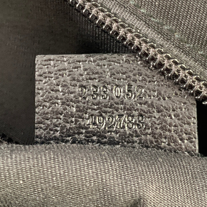 GUCCI Black Red Green Guccissima Monogram Web Canvas Messenger Bag