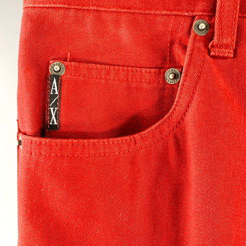 ARMANI EXCHANGE Size 29 Red Cotton High Waisted Casual Pants