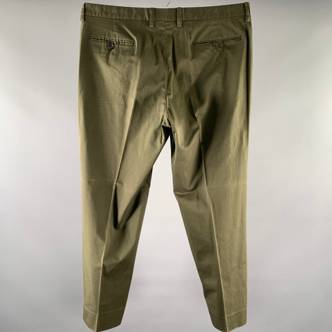 ETRO Size 38 Green Olive Cotton Blend Casual Pants