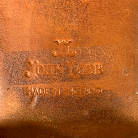JOHN LOBB Size 8.5 Orange Perforated Leather Lace-Up Shoes