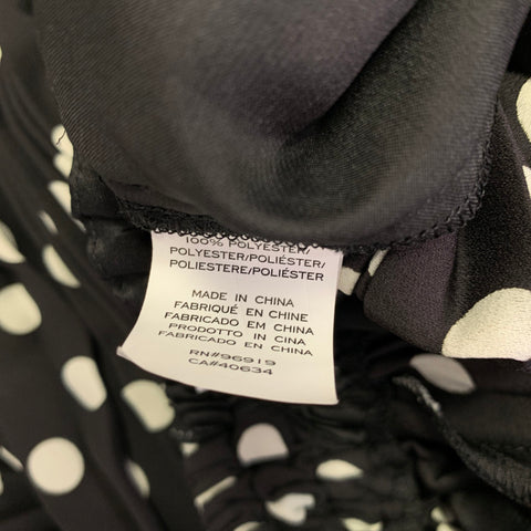 MARC JACOBS Size 2 Black White Polyester Polka Dot A-Line Skirt