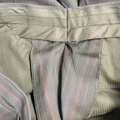 DOLCE & GABBANA Size 34 Black Burgundy Stripe Wool Flat Front Dress Pants