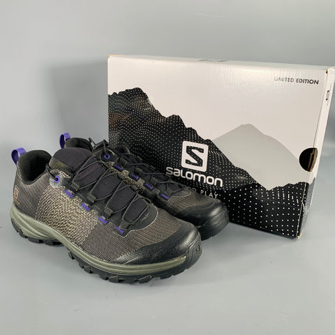 SALOMON Size 7 -Outpro Matryx- Black Purple Polyamide Blend Slip On Sneakers