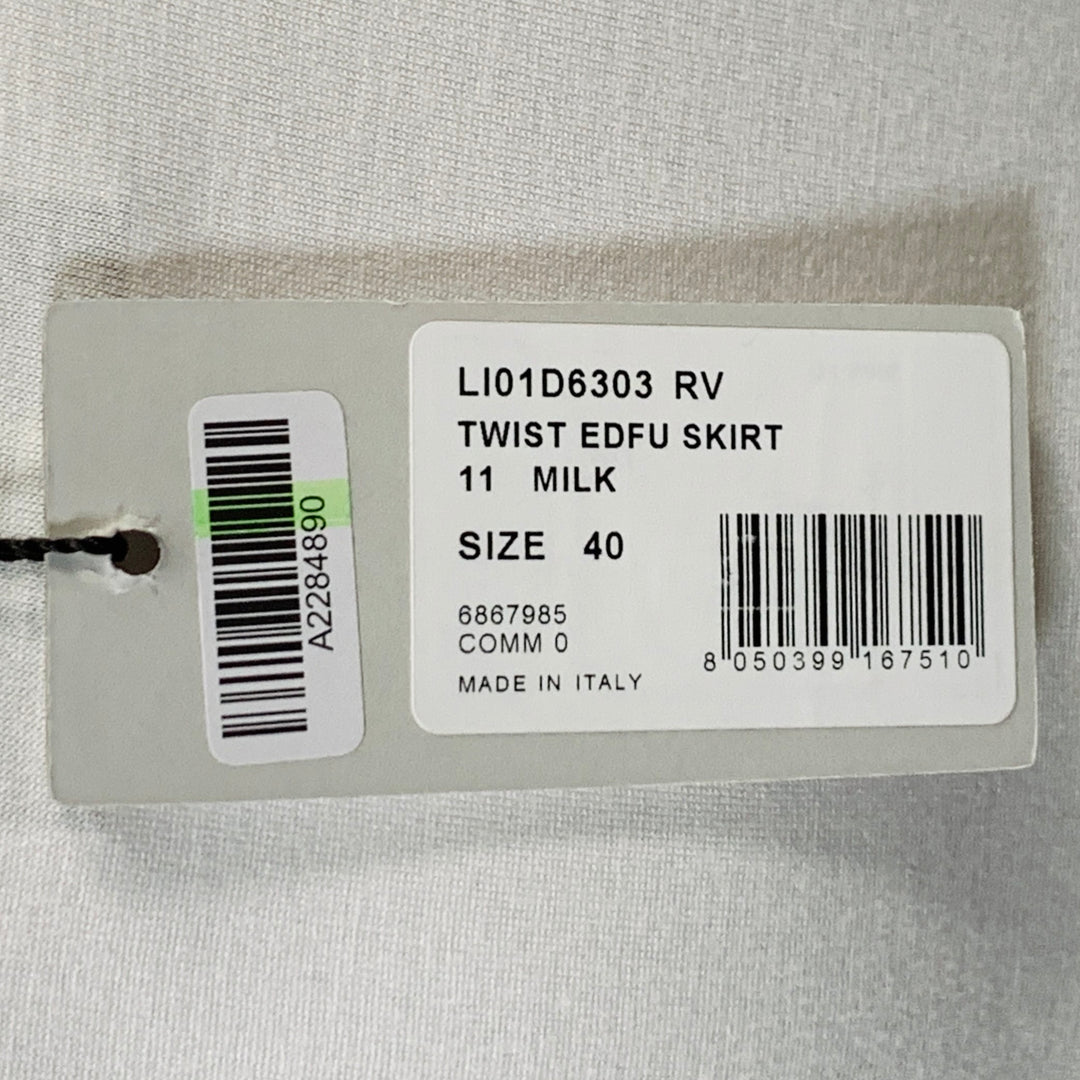 RICK OWENS LILIES Size 4 Twist Edfu White Jersey Asymmetrical Long Skirt