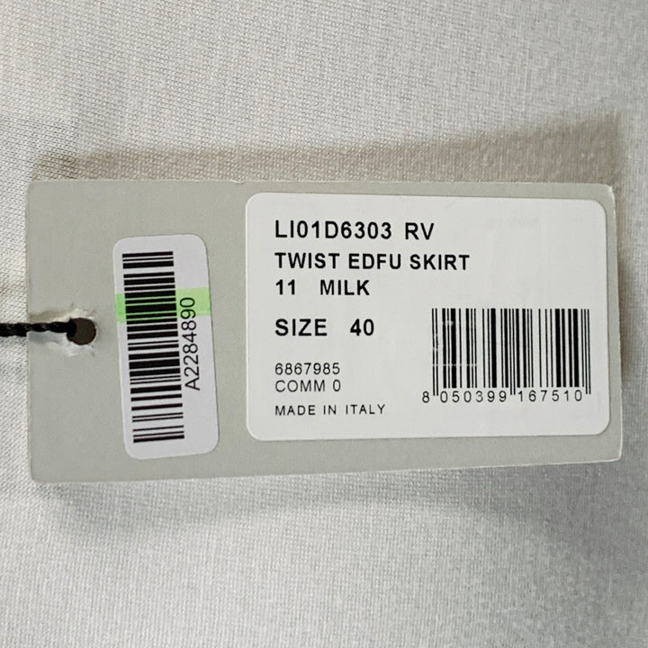 RICK OWENS LILIES Size 4 Twist Edfu White Jersey Asymmetrical Long Skirt