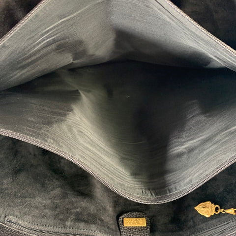 GUCCI Black Suede Leather Tote Bags