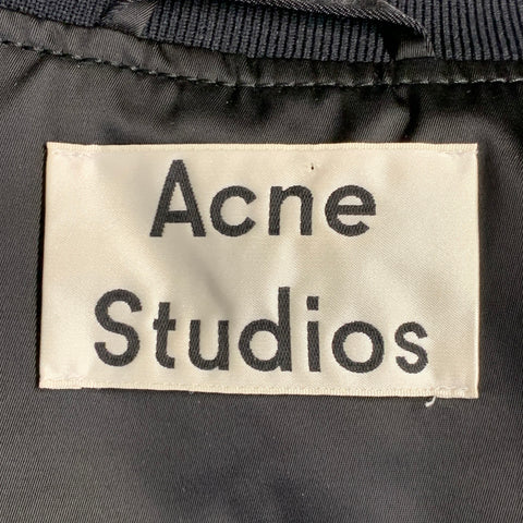 ACNE STUDIOS Size L Black Nylon Side Zippers Varsity Jacket