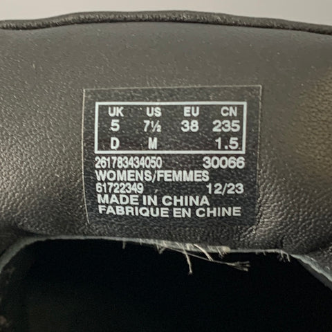 CLARKS x MARTINE ROSE SS24 Size 7.5 Black Leather Chunky Heel Loafer Pumps