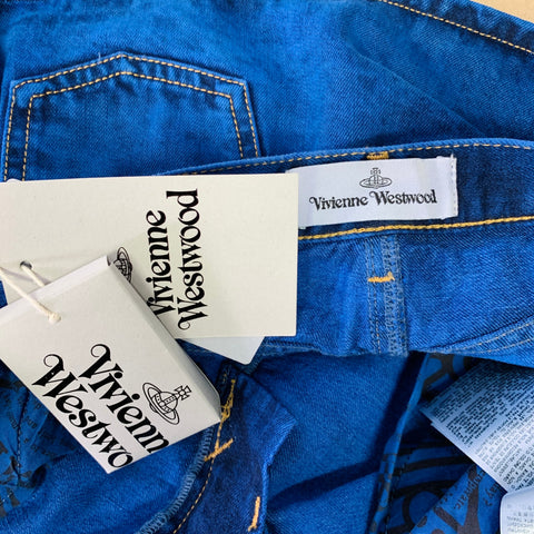 VIVIENNE WESTWOOD Size 25 Blue Denim Dyed Mini Skirt