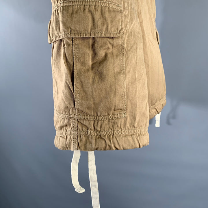 BRUNELLO CUCINELLI Size 36 Khaki Cotton Drawstring Cargo Shorts