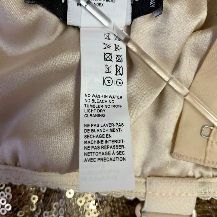 DOLCE & GABBANA Size 36 B Gold Polyester Blend Sequined Bralette Dress Top