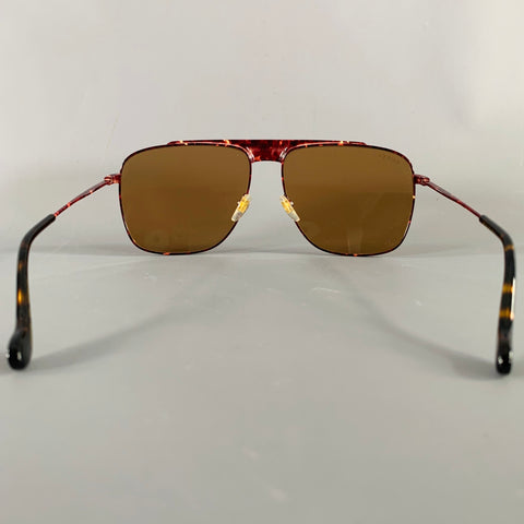 GUCCI Brown Black Tortoiseshell Acetate Metal Sunglasses