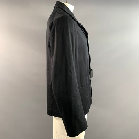 WALTER VAN BEIRENDONCK Size 42 Black Cotton Elastane Jacket