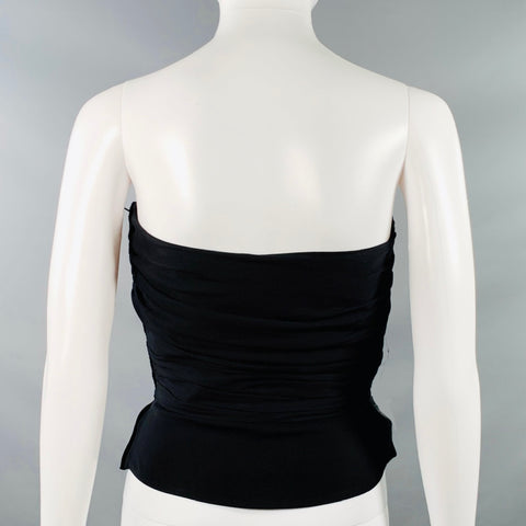 GIORGIO ARMANI Taille 6 Haut bustier froncé noir