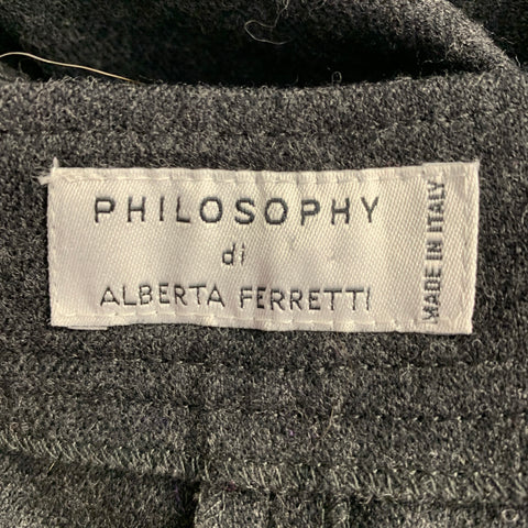 PHILOSOPHY di ALBERTA FERRETTI Size 6 Grey Wool Blend Flat Front Casual Pants