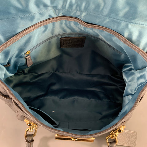 COACH Grey Pebble Grain Leather Handbag & Leather Goods
