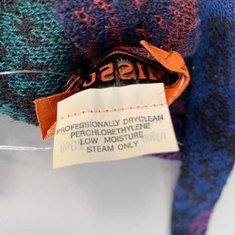 MISSONI Teal Navy Geometric Wool Blend Tie