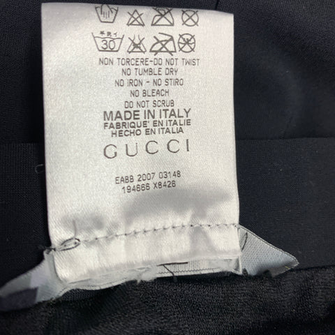 GUCCI Size M Black White Logo Polyamide Blend Drawstring Speedo